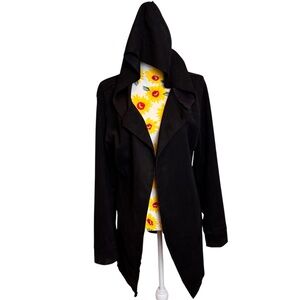 Foxblood Hooded Faux Suede Open Cardigan Size L